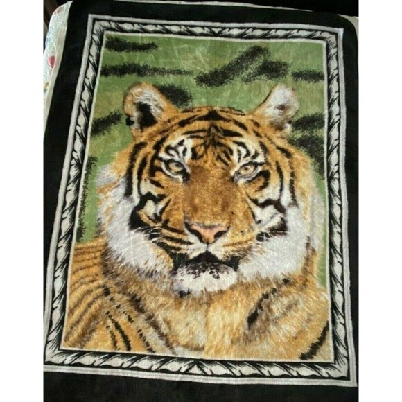 Vintage Shavel Large Reversible Tiger Blanket - Picture 1 of 7